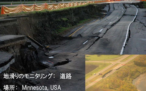 道路：地滑りのモニタリング