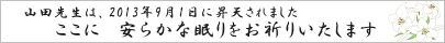 やすらかな眠りをお祈りします